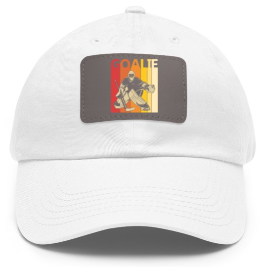 Discover Hockey Goalie T- Dad Hat With Leather Patch Vintage Hockey Goalie T- Dad Hat With Leather Patch Dad Hat With Leather Patch