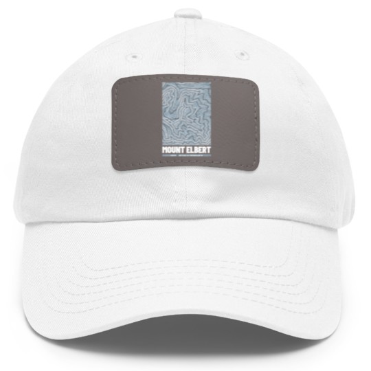Discover Mount Elbert | Topographic Map (Grunge) Dad Hat With Leather Patch