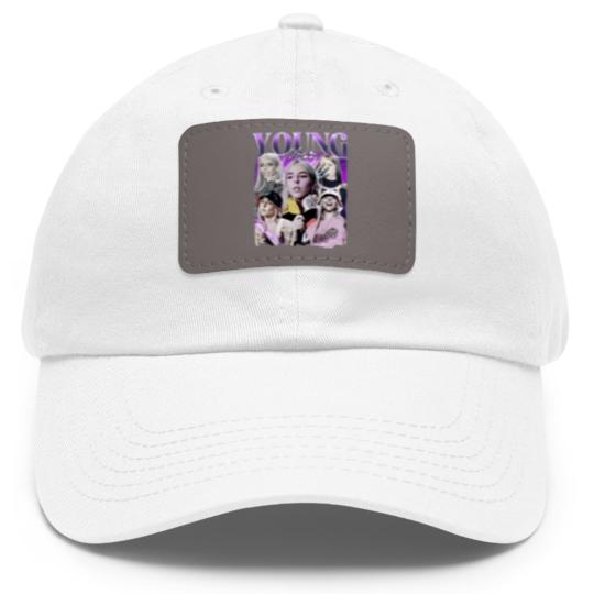 Discover Young Miko Rap Dad Hat With Leather Patch, Baby Miko Trap Kitty Vintage 90s Style Dad Hat With Leather Patch