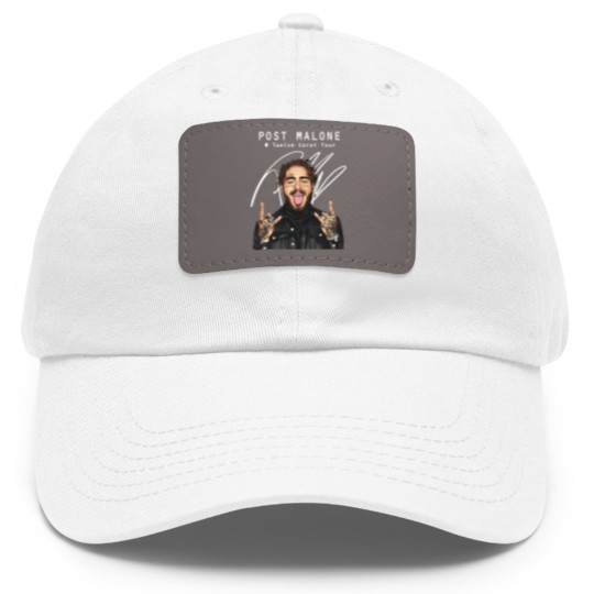 Discover Post Malone 12 Carat Tour Dad Hat With Leather Patch -  Signed Signature Version - Post Malone Unisex Dad Hat With Leather Patch Dad Hat With Leather Patch