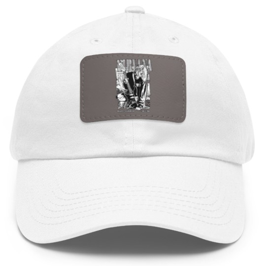 Discover Custom Kurt Cobain Graphic Dad Hat With Leather Patch