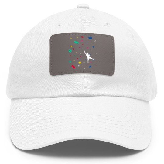 Discover Climbing Boulder Wall Rock Climber Bouldering Dad Hat With Leather Patch