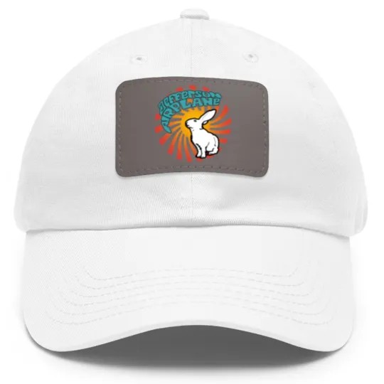 Discover Jefferson Airplane White Rabbit Dad Hat With Leather Patch