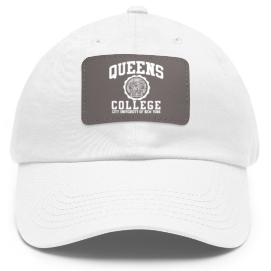 Discover Queens College Logo Dad Hat With Leather Patch
