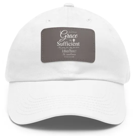 Discover my grace is sufficient power in weakness 2 corinthians 12 9 t Dad Hat With Leather Patch