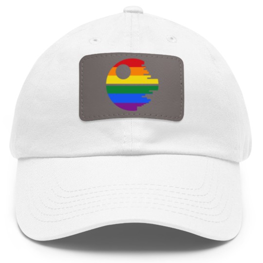 Discover Rainbow Death Star Dad Hat With Leather Patch