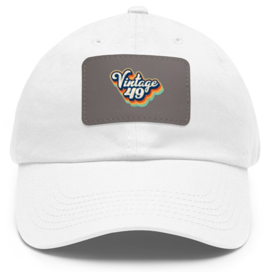 Discover Vintage 49 milestone design Dad Hat With Leather Patch