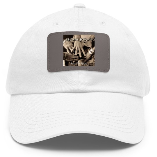 Discover bon jovi keep the faith Dad Hat With Leather Patch