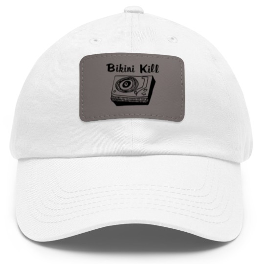 Discover Bikini Kill Logo - Black Dad Hat With Leather Patch