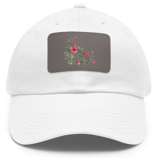 Discover Floral #030 - Floral - Dad Hat With Leather Patch