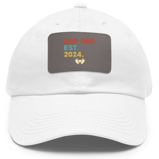 Discover Pap Pap Est 2023 Pap Pap To Be Established 2023 Dad Hat With Leather Patch