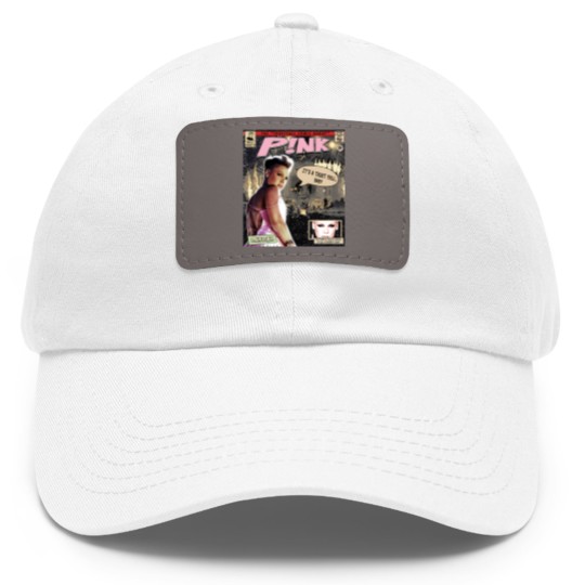 Discover P!nk Comic Dad Hat With Leather Patch, P!nk Trustfall World Tour Album Graphic Dad Hat With Leather Patch