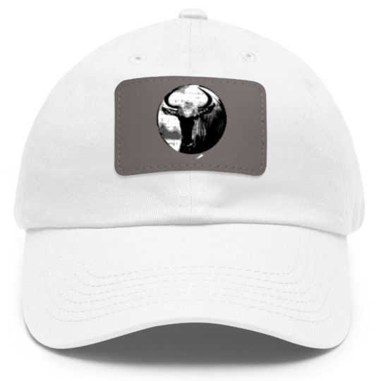 Discover Wildebeest GNU Wildlife Animal Safari Antelope Dad Hat With Leather Patch