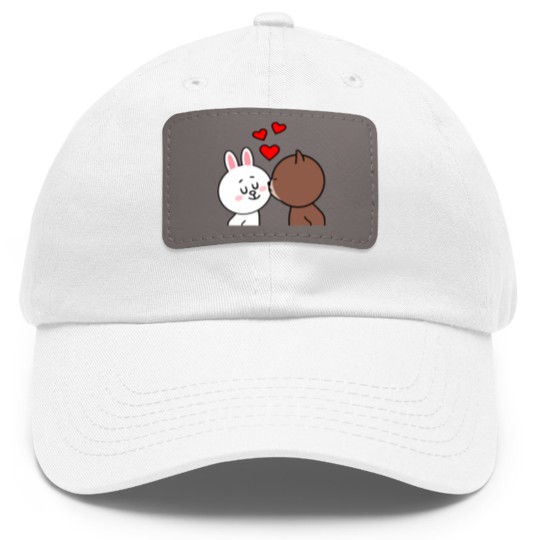 Discover Brown Bear Cony Bunny Rabbit The Kiss Dad Hat With Leather Patch