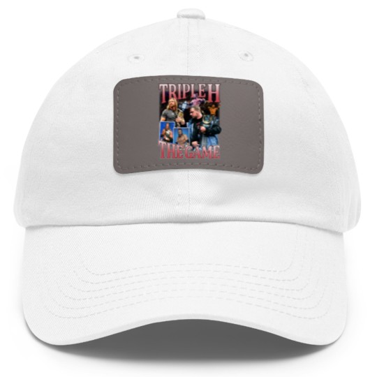 Discover Retro Triple H Dad Hat With Leather Patch, Triple H Vintage Dad Hat With Leather Patch