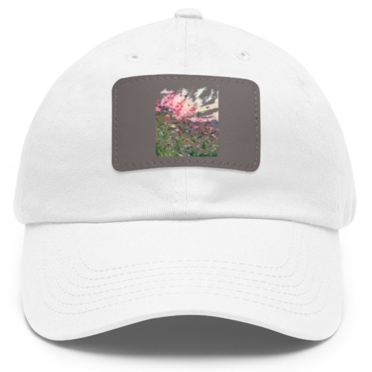 Discover Wildflowers Watercolor T- Dad Hat With Leather Patch Wildflowers T- Dad Hat With Leather Patch Dad Hat With Leather Patch