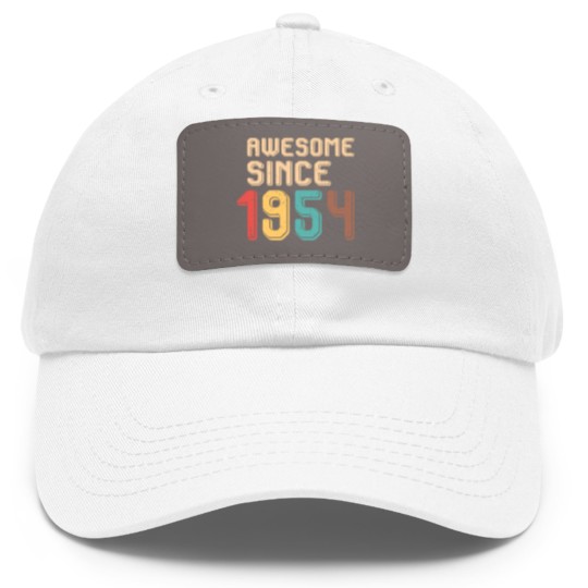 Discover Awesome Since 1954 - Awesome Since 1954 - Dad Hat With Leather Patch