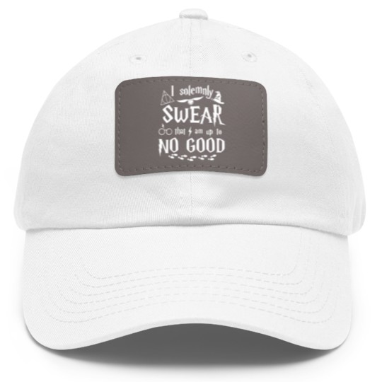 Discover Up To No Good Dad Hat With Leather Patch I solemnly swear that i am up to no good