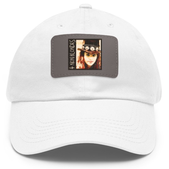 Discover 4 non blondes grunge vintage look alternative rock Dad Hat With Leather Patch design Dad Hat With Leather Patch
