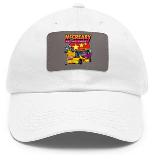 Discover Vintage 1990s McCreary Racing Tire Neon Dad Hat With Leather Patch