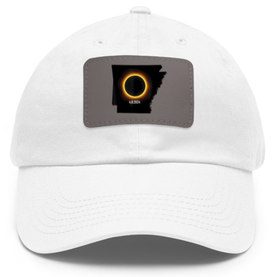 Discover arkansas solar eclipse 2024 t Dad Hat With Leather Patch