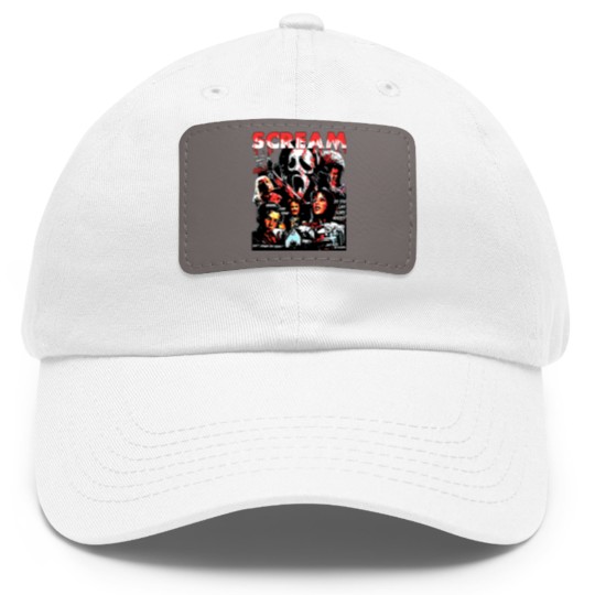 Discover Limited Vintage Scream Movie Dad Hat With Leather Patch, Scream Halloween Dad Hat With Leather Patch, Gift For Woman and Man Unisex Dad Hat With Leather Patch