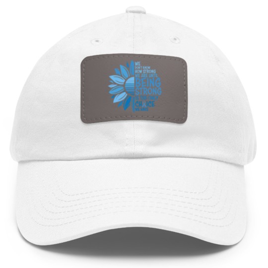 Discover Colon Cancer Awareness Dad Hat With Leather Patch, Cancer Ribbon Graphic Tees