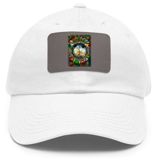 Discover Imagine All The People Living Life In Peace Hippie Premium Scoop Dad Hat With Leather Patch
