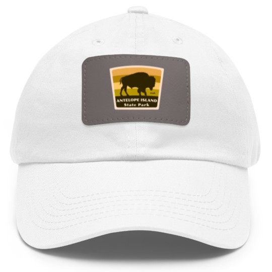 Discover antelope island state park utah bison herd souvenir Dad Hat With Leather Patch