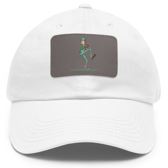 Discover Baseball pitcher throwing Dad Hat With Leather Patch