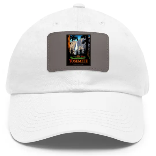 Discover Yosemite Dad Hat With Leather Patch Vintage National Park Dad Hat With Leather Patch