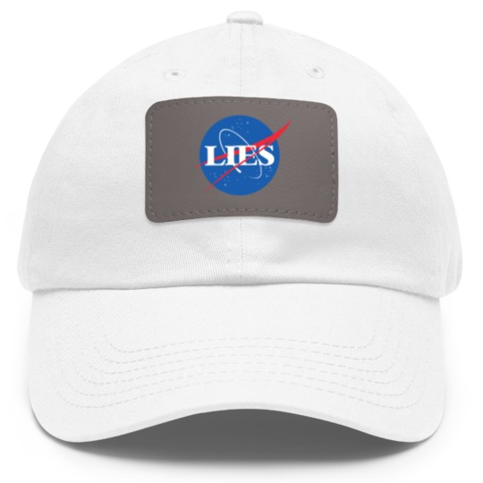 Discover NASA LIES LOGO NASA LIES LOGO NASA LIES LOGO Dad Hat With Leather Patch