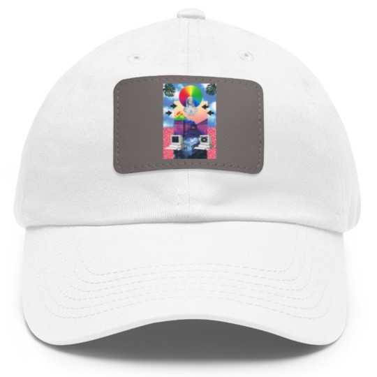 Discover Vaporwave 4 - Vaporwave - Dad Hat With Leather Patch