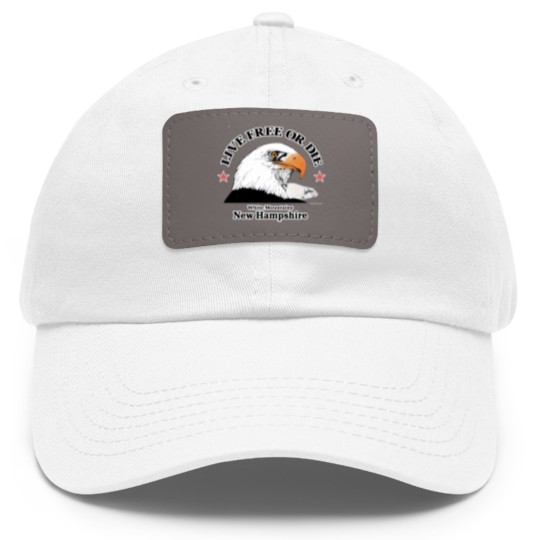 Discover 80s Live Free Or Die New Hampshire White Mountains Eagle 1985 Dad Hat With Leather Patch