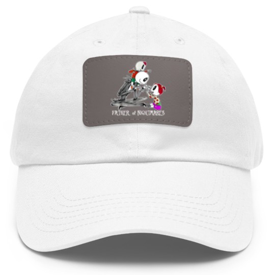 Discover Father Of Nightmares Vintage Dad Hat With Leather Patch, Skellington Dad Hat With Leather Patch
