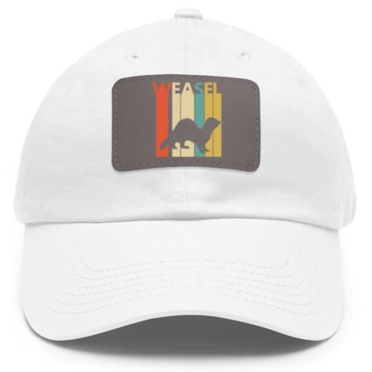Discover Vintage Weasel Animal Silhouette Dad Hat With Leather Patch