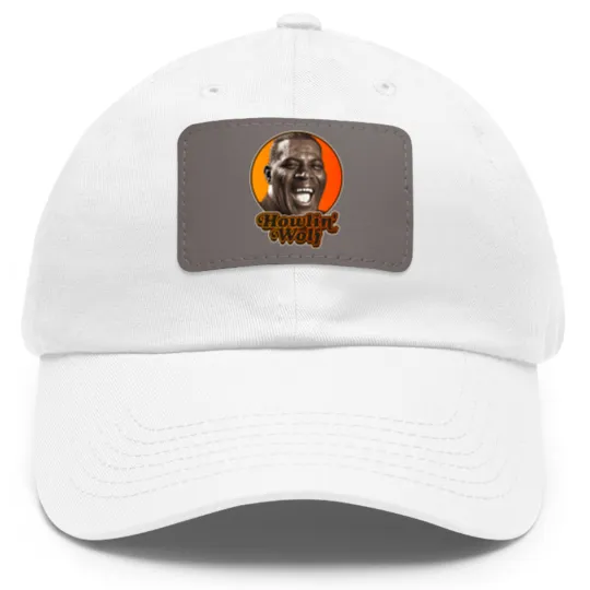 Discover Retro Howlin&39; Wolf Tribute Dad Hat With Leather Patch