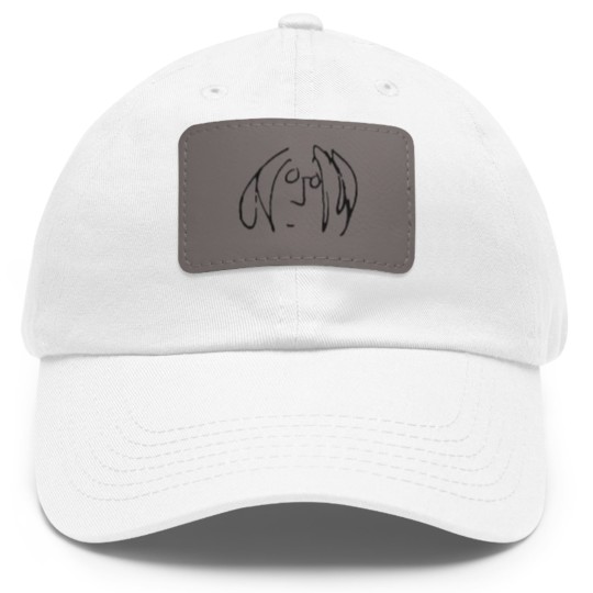 Discover Johns Lennon black Dad Hat With Leather Patch