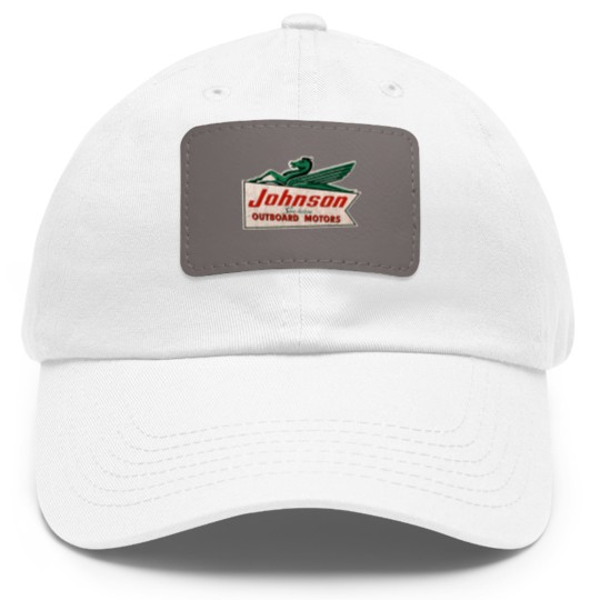 Discover JOHNSON VINTAGE OUTBOARD MOTORS USA Dad Hat With Leather Patch