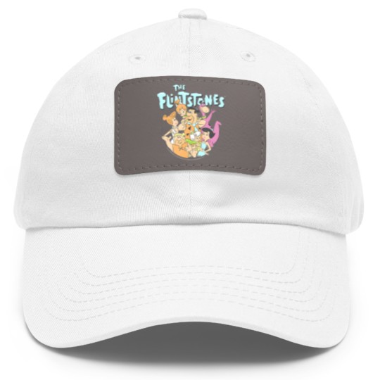 Discover the flintstones group shot family classic vintage logo t Dad Hat With Leather Patch