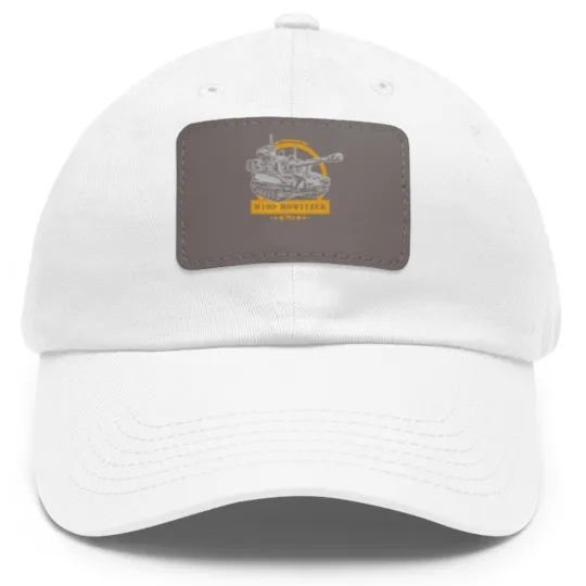 Discover M109 Self Propelled Howitzer Dad Hat With Leather Patch