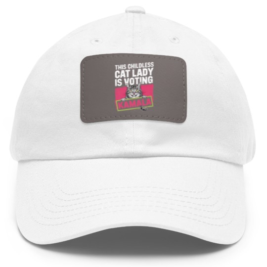 Discover Childless-Cat-Lady - Childless Cat Lady - Dad Hat With Leather Patch