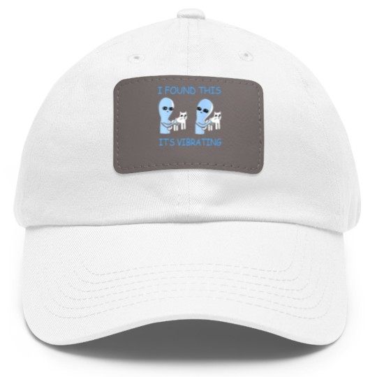 Discover i found this it's vibrating funny aliens cats Dad Hat With Leather Patch