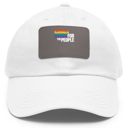 Discover Kamala Harris For President Dad Hat With Leather Patch, LGBT Gay Pride Rainbow
