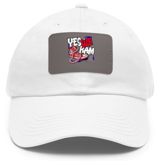 Discover Kamala Harris , Yes We Kam, red white and blue, Dad Hat With Leather Patch
