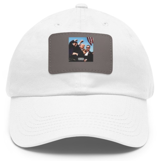 Discover TRUMP Album Cover Shooting Dad Hat With Leather Patch