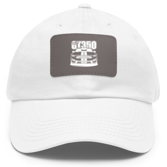 Discover Shelby GT350 - Black Print Dad Hat With Leather Patch