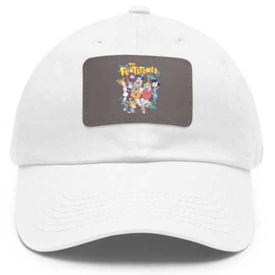 Discover the flintstones the rubbles happy families vintage shot Dad Hat With Leather Patch