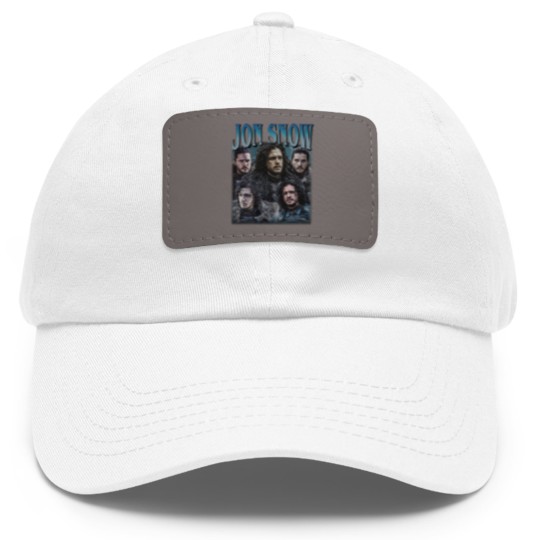 Discover Jon Snow Vintage Graphic 90s Dad Hat With Leather Patch, Jon Snow Dad Hat With Leather Patch, Jon Snow Rock Style Bootleg Dad Hat With Leather Patch, Custom Photo Dad Hat With Leather Patch