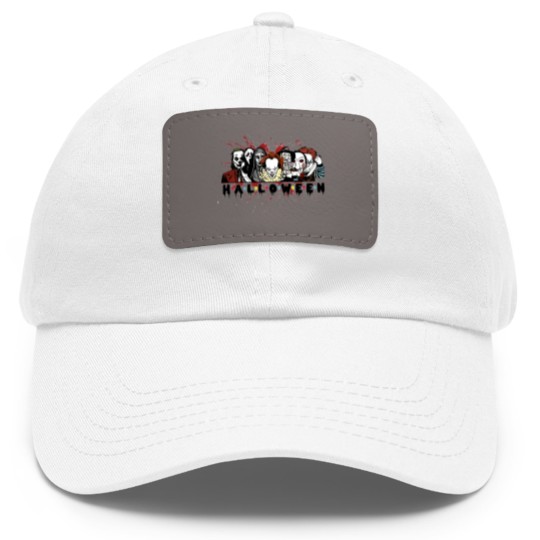 Discover Halloween Horror Dad Hat With Leather Patch, Halloween Horror Movie Dad Hat With Leather Patch, Scary Halloween Dad Hat With Leather Patch